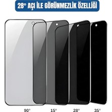 Peri Store 17 Pro Max ile Uyumlu Gizlilik Filtreli Darbelere Karşı Maksimum Koruma Sağlayan ve Kolay Uygulama Aparatlı Toz Bırakmayan Hayalet Cam (17 Pro Max)