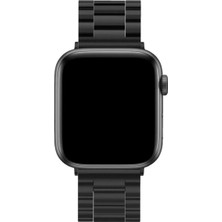 Armüz Apple Watch 42MM Metal Baklalı Kordon - Siyah