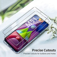 Peri Store Samsung M51 Crystal Şeffaf Silikon + Cam Ekran Koruyucu 2 Adet