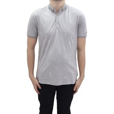 Santa Fistan Store Erkek Desenli Spor Kesim Rahat Kalıp Cepsiz Polo Yaka T-Shirt