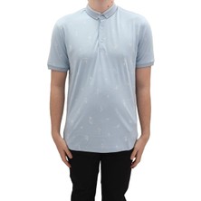 Santa Fistan Store Erkek Desenli Spor Kesim Rahat Kalıp Cepsiz Polo Yaka T-Shirt