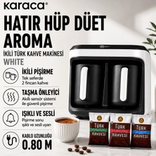 Karaca White 10 Fincan Kapasiteli Bol Köpüklü Türk Kahvesi Makinesi Güçlü Aroma Teknolojili Modern Tasarımlı Otomatik Pişirme Sistemli Pratik Mutfak Kullanımı