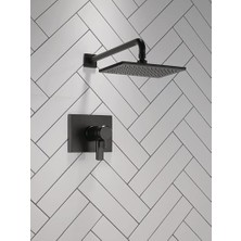 Peri Store Pivotal Tempassure Mat Siyah Duş Bataryası Mat Siyah Yağmur Duş Başlığı, Yağmur Duş Başlığı, Mat Siyah Duş Sistemi, Mat Siyah T17T299-BL