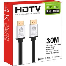 Peri Store HDMI Kablo 30 Metre 4K Hdtv 2160P 18GBPS Premium Altın Kaplama Uç Yüksek Hızlı Aktarım Plasma LCD Pc Ses Ekipmanları 30 Metre