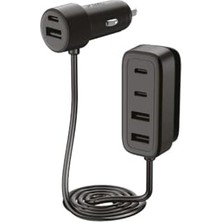 Peri Store Smartcharger 6sı 1 Arada Pd 90W Araç Hızlı Şarj Aleti 3 Usb-C+3 Usb-A
