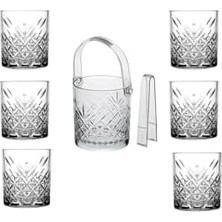 Peri Store Viski Bardağı ve Buz Kovası Set 6 Kişilik 86985859685854458AYBABASTORE