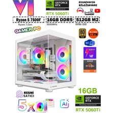 Zeiron Mohawk White Amd Ryzen 5 7500F-MSI A620M-B/GEFORCE RTX 5060Ti 16GB X2 ICE/512GB M.2/16GB DDR5 Beyaz-Oem Oyuncu Paket
