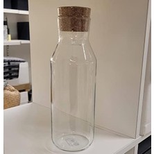 Peri Store 365+ Şeffaf Camdan Sürahi; Mantar Tıpa Ile; (1 L)