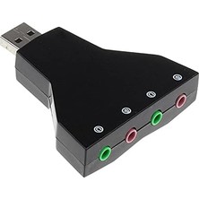 Peri Store 4931 7.1 7 Kanal Mikrofon Destekli Çift Girişli Çevirici Harici USB Ses Kartı