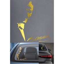 Sticker Usta Atatürk Mustafa Kemal ve Imza Sticker Araba Oto Motosiklet Karavan Sticker Etiket 00627