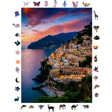 Peri Store Ahşap Puzzle Yetişkin - Amalfi Kıyıları - 450 Parça, 29 x 39 cm - Yapıştırıcı Folyo Dahil - Benzersiz Şekilli Parçalar & Özel Figürler - R1-05