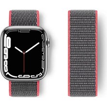 Armüz Apple Watch 38MM Hasırlı Cırtcırtlı Kordon - Pembe