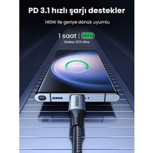 Peri Store USB C To Type-C Pd 3.1 240W 5A Hızlı Şarj ve Data Kablosu 2 Metre