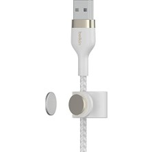 Peri Store Boostcharge Pro Örgülü USB Tip A - Yıldırım Kablosu (1m/3,3ft), Mfi Sertifikalı Şarj Kablosu - Beyaz
