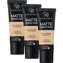 Peri Store Perfection Foundation - Natural 02 - Yoğun Kapatıcı Mat Fondöten (3 Paketi)