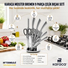 Karaca Meister Bremen 9 Parça Çelik Bıçak Seti