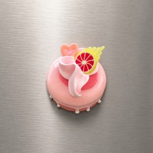 Haki Store Frambuazlı Limonlu Kremalı Pasta Magnet Gerçek Görünümlü Yumuşak Dekoratif Buzdolabı Magneti ve Masa Aksesuarıtekli