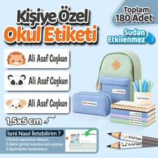 Obibaskı Kişiye Özel Okul Etiket Seti - 180 Adet - Kokusuz Ekolojik Mürekkep Pvc Etiket Sticker Sudan Etkilenmez