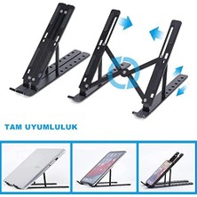 Peri Store Taşınabilir Laptop Stant Bilgisayar Stant Notebook Stant Tüm Laptoplarla Uyumlu Siyah Bilgisayar Standı Taşınabilir Metal Kaymaz Stant Dizüstü Bilgisayar Stantları Stantı Siyah