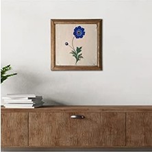 Peri Store Ebru Sanatı Taş Duvar Tablosu - Ahşap Çerçeveli Taş Tablo - 25X25 cm - Dekoratif Duvar Sanatı - Modern Ev ve Ofis Duvar Dekoru W1-136