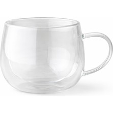Mira's Coffee Çift Cidarlı Borosilikat Cam Bardak 180 ml – Isı Yalıtımlı Latte, Cappuccino ve Americano Bardağı Bardağı