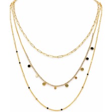 Felix Accessories Aurielle Çoklu Zincir Gold Kolye
