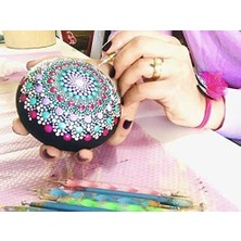 Peri Store Fabric Dot Taş Görünümlü Ahşap 10 * 10 cm