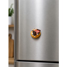 Haki Store Çilek & Çikolata Detaylı Cupcake Magnet Gerçek Görünümlü Yumuşak Dekoratif Buzdolabı Magneti ve Masa Aksesuarıtekli