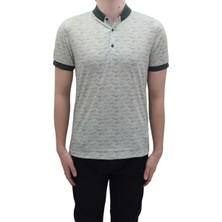 Santa Fistan Store Erkek Desenli Spor Kesim Dar Kalıp Cepsiz Polo Yaka T-Shirt