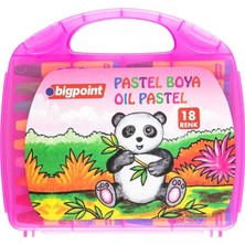 Bigpoint 18'li Pembe Çantalı Pastel Boya Canlı Renkler ile Çocuklar için Güvenli Kullanım