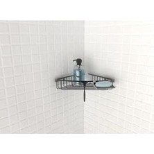 Peri Store MN3006PALOMA Alu. Banyo Rafı Tekli Mat Eloksal, Eloksal Siyah