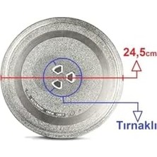 Peri Store Iyi Parça Mikrodalga Fırın Döner Cam Tabak 24,5cm Çapında Tırnaklı Borcam Tepsi Orijinal