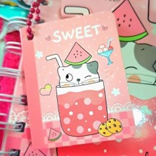 Peri Store Pınk Sweet Cat Mini Not Defteri – Anahtarlıklı Sevimli Pembe Kedi Tasarımlı Mini Defter, Taşınabilir Hediyelik Notluk, Çocuk ve Öğrenciler Için