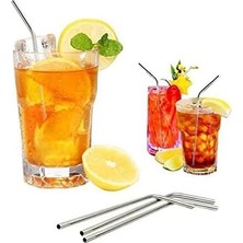 Peri Store 2'li Paslanmaz Çelik Pipet, Temizleme Fırçası, Metal Pipet