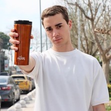 Peri Store Any Morning 450 ml Paslanmaz Çelik Termos Mug, Sızdırmaz Kapak, Bakır SI231905