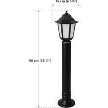 Peri Store Zita Klas Bahçe Aydınlatma Lambası | 90 cm Uzun Direkli Dış Mekan Yol Apliği | E27 Duylu, IP54 Su Geçirmez, 220V, Siyah | Yerli Üretim Bahçe Lambası (Ampul Hariç)