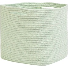 Peri Store Mint Kırçıllı Pamuklu Sepet 30 x 30 x 30 cm