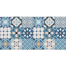 Peri Store Yer Kaplama Zemin Kaplama Folyosu 65X130 cm Mavi Desen