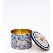 Peri Store Çok Amaçlı Dokulu Saklama Kabı, Dekoratif Saklama Kutusu 14 Cm, Azulejos (Azulejos Hope)