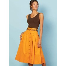 Peri Store Mccall's Pattern Kadın Diz Boyu Pileli Etek, Bedenler 14-22 Dikiş Deseni