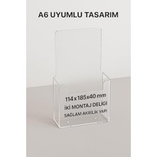 Peri Store A6 Broşür Standı Şeffaf Akrilik | Masaüstü Föylük Broşürlük Taymar C110 | Ofis Kafe Resepsiyon Reklam Tutucu Pleksi Stand