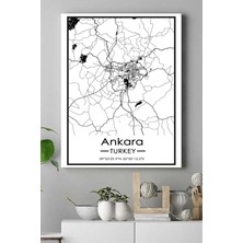 Peri Store (PSTER18605) Ankara Harita Dekoratif Tasarım Kanvas Tablo 50 x 70