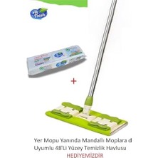 Peri Store Teleskopik Yer Mopu (Yeşil) +Yüzey 48'li Temizlik Bezi Hediyeli (NKS150)