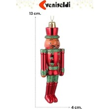 Peri Store 3 Adet Yılbaşı Fındıkkıran Asker Süs Seti - 13CM Plastik Ağacı Asma Dekoratif Figürler, Çok Renkli