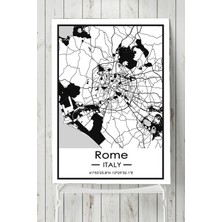 Peri Store (PSTER18638) Italya Roma Harita Dekoratif Tasarım Kanvas Tablo 50 x 70
