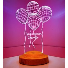 Peri Store Uçan Balonlu Hediye Kişiye Özel 3D Balonlar LED Lamba, Doğum Günü Hediyesi Iyi Ki Doğdun