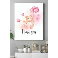 Peri Store (PSTER15316) Pembe Ayıcık Çocuk Odası Kanvas Tablo 40 x 60