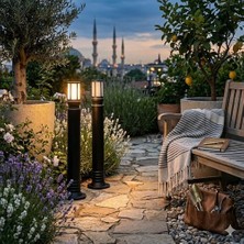 Peri Store 2 Adet Galata Kafesli 80 cm Bahçe Aydınlatma Direği - E27 Duy, IP54 Su Geçirmez, Siyah Patika ve Yol Aydınlatma Armatürü, Zita Yerli Üretim Yanmaz Kırılmaz Gövde (Ampul Hariç) (UG-ZT-0273K-80)