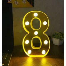 Peri Store 3D Işıklı LED Sayı Dekoratif Aydınlatma Büyük Boy 8