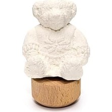 Peri Store Ahşap Kaideli Baby Kokulu Ekru Ayıcık Seramik Koku Taşı